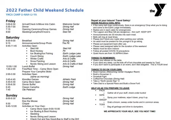 Father Child Schedule