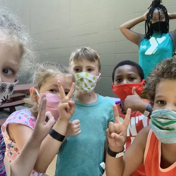 Kids with masks